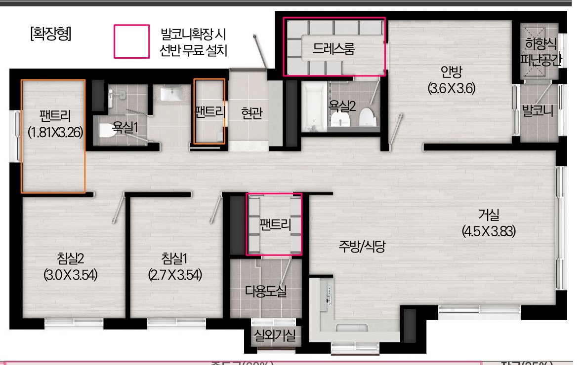 여수 소제 중흥S-클래스 우미린 84C㎡ 평면도